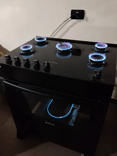 FOGÃO MESA DE VIDRO 5 BOCAS SEMI NOVO AUTOMÁTICO 