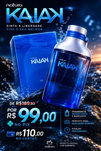 Perfume kaiak de 189,90 Por 99,00 no pix