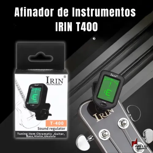 Afinador de Instrumentos Digital IRIN T-400 - Violão, Guitarra, Baixo, Violino, Ukulele