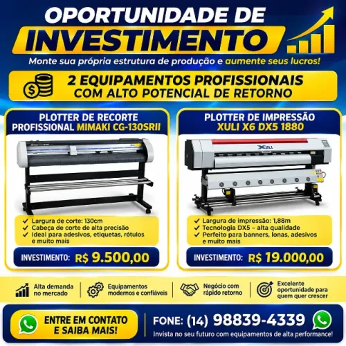 Plotter de impressão e plotter de recorte