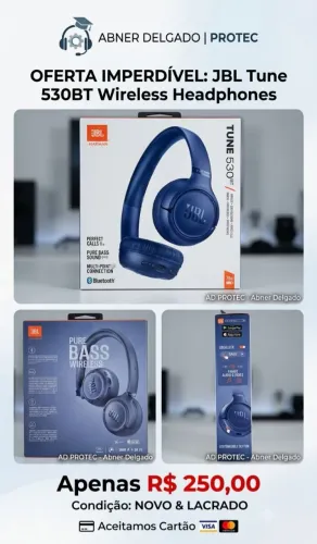 Fone de ouvido bluetooth JBL Novo R$ 250 reais