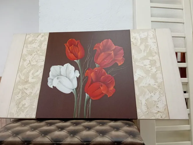 lindo quadro de tulipas