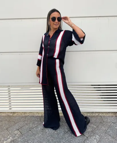 Conjunto em Tricot Listrado