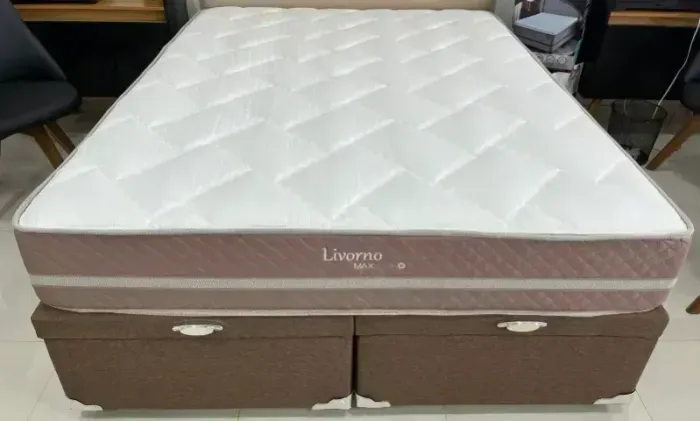 Colchão Herval Livorno Maxspring + Base Baú Queen 1,58x1,98x0,71 - Select Colchões