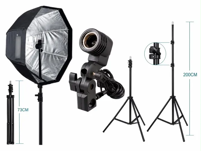 Kit Softbox Godox 80cm com Grid + Tripé + Lâmpada  