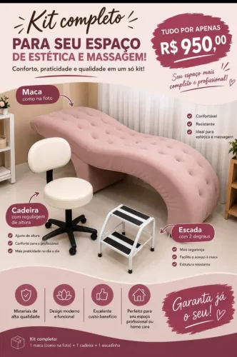 KIT ESTÉTICA MACA BANCO E ESCADA TUDO ZERADO