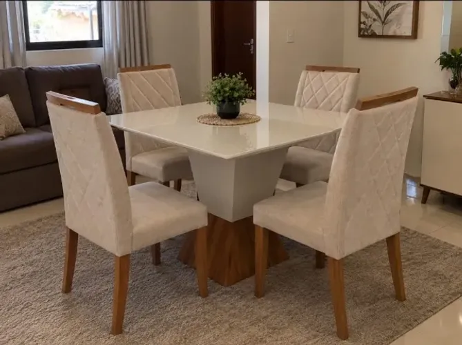 Mesa 120x80 Com 4 Cadeiras (Entrega Imediata Produto Novo)