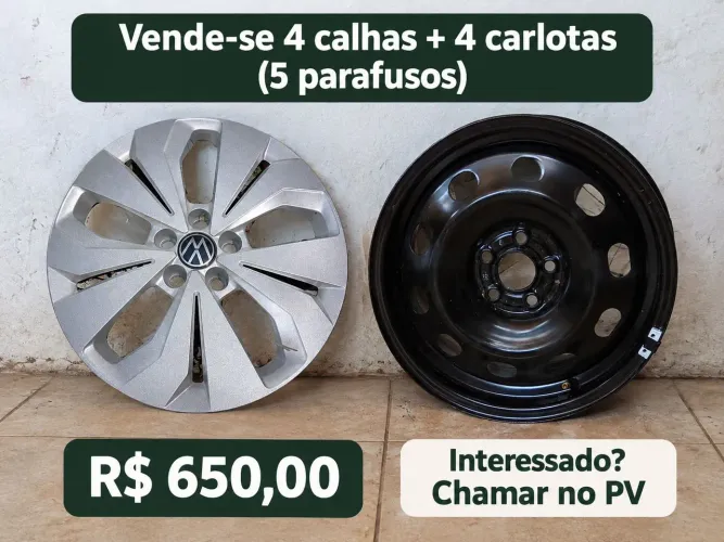 Vende-se calhas + calotas aro 16 (5 parafusos)