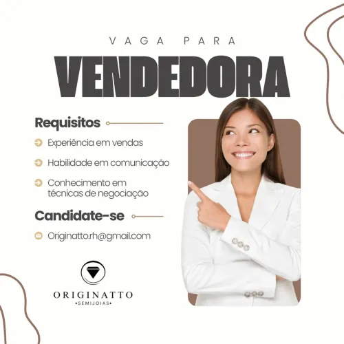 Vaga para vendedora