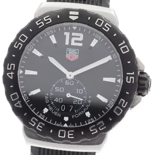 Relógio masculino TAG HEUER Formula 1 WAU1110 grande data mostrador preto
