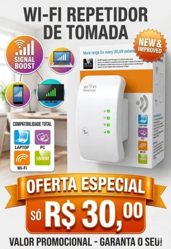 Wi-Fi repetidor de tomada 