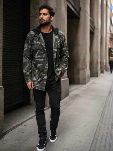 Casaco Masculino Bluesteel Camuflado com Capuz Tam. G