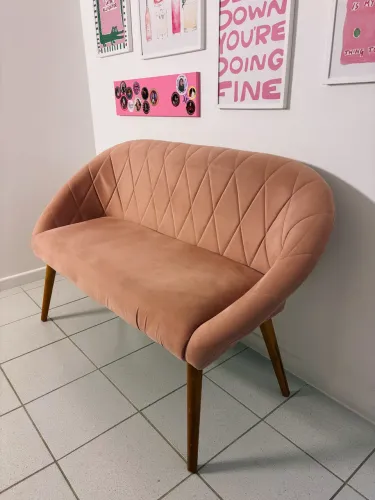 kit sofa namoradeira + 02 poltronas rose gold