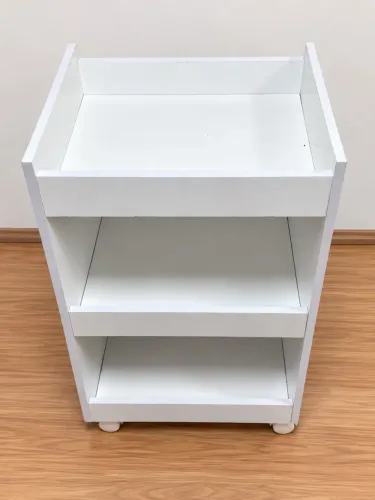 Carrinho Auxiliar Multiuso Branco com Rodízios 65cm