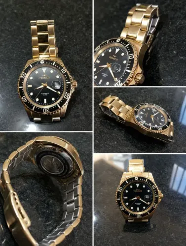 Vendo Relógio TECHNOS AUTOMÁTICO Dourado 10 ATM