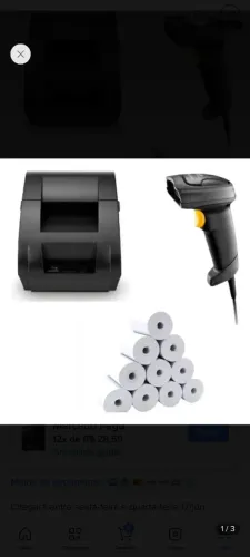 Impressora térmica + leitor + 10 bobinas