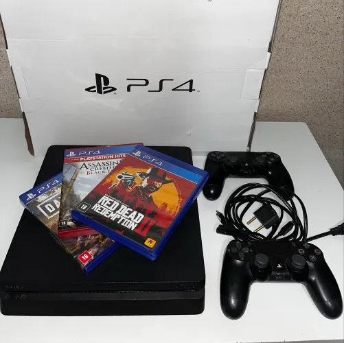 PlayStation 4 Slim 1TB - 2 Controles + 3 Jogos