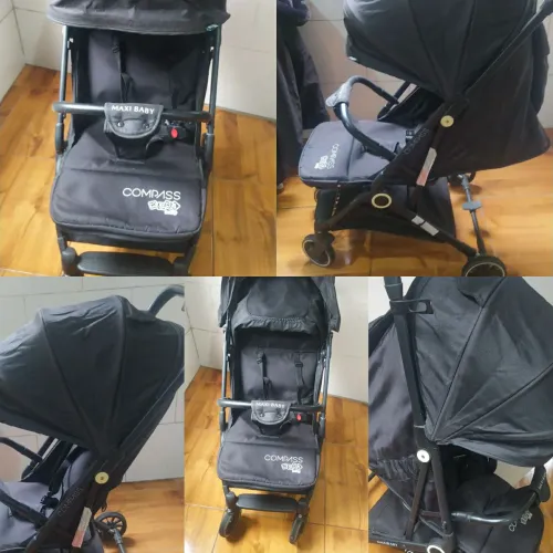 Carrinho de Bebê Passeio Vira Berço NIVI Maxi Baby (Preto