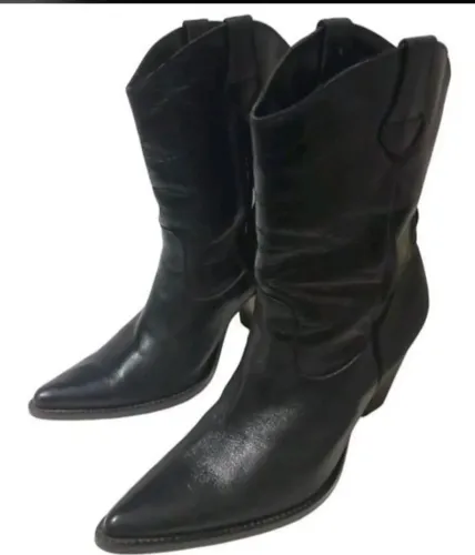 Bota feminina La Porte Couro western preta 39