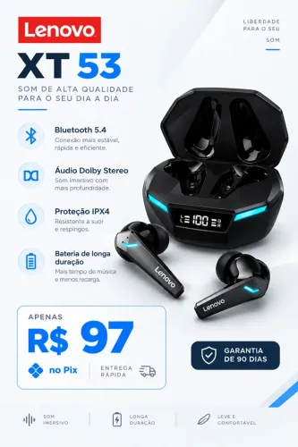 Fone Lenovo XT53 Novo Lacrado 90 dias de garantia
