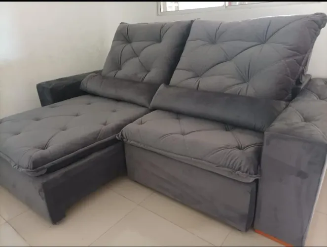 Lindo sofá retrátil com encosto ajustável - entrega imediata