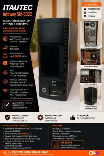 PC Itautec Infoway SM-3322 (4GB RAM e HD 500GB) SKU Itautec 02