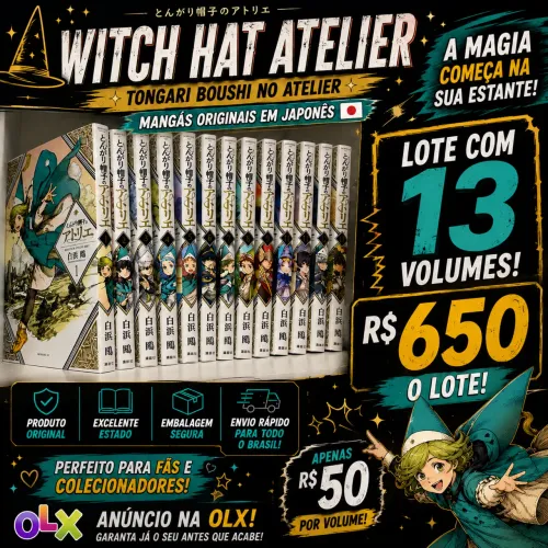 Manga japonês WITCH HAT ATELIER 13 primeiros volumes JP
