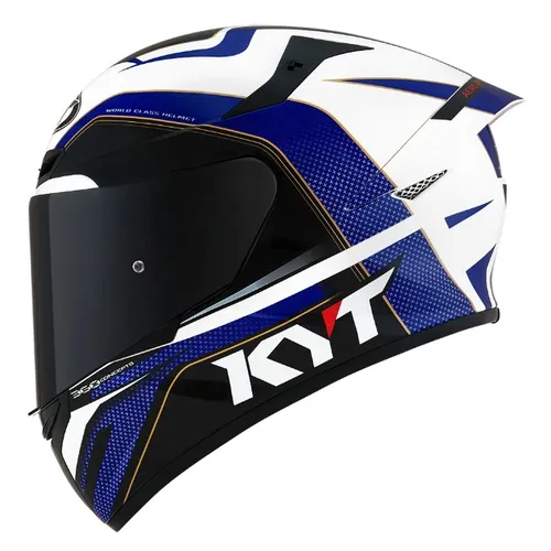 Capacete Kyt TT Course Grand Prix Azul Branco e Vermelho Novo