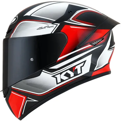 Capacete Kyt TT Course Tourist - Preto Cinza e Vermelho FLúor Novo
