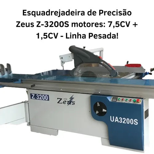 Esquadrejadeira de Precisão motores: 7,5CV + 1,5CV - Linha Pesada!