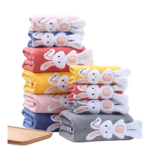 Kit Toalha Infantil Microfibra Rosto E Banho Coelho