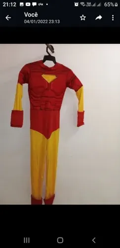 Macacão longo Tam G infantil Homem de Ferro