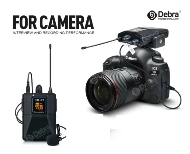 Microfone de Lapela Debra sem fio DSLR 30 canais