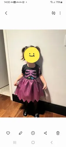 Vestido Infantil Halloween - Esqueleto