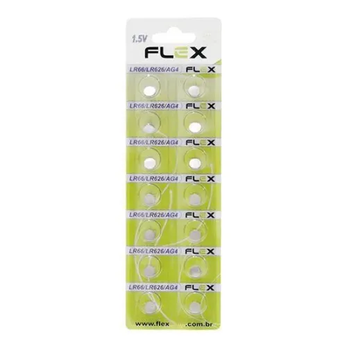 Bateria Lr66/lr626/ag4 Alcalina Botao 1,5v Flex Gold