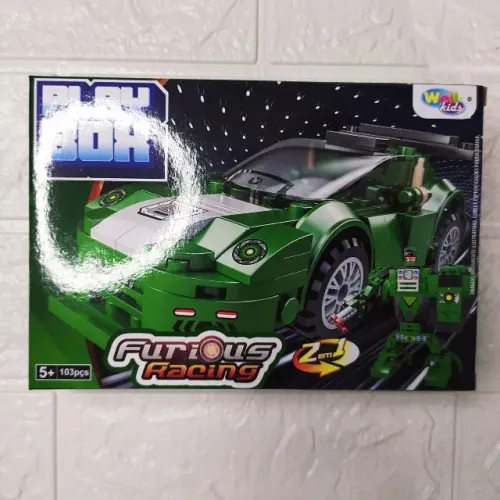 Bloco De Montar Veiculos Corrida Wb7706 103pçs Well Kids