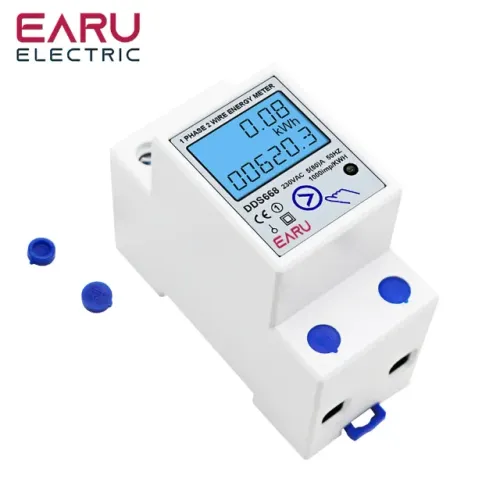 Monofásico LCD Medidor de Energia Digital DDS668, 220V Din Rail