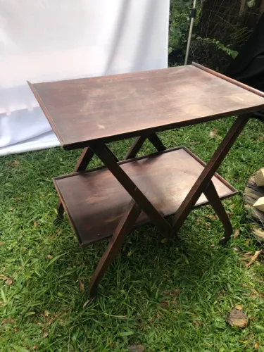 Mesa de apoio carrinho de chá retrô em madeira