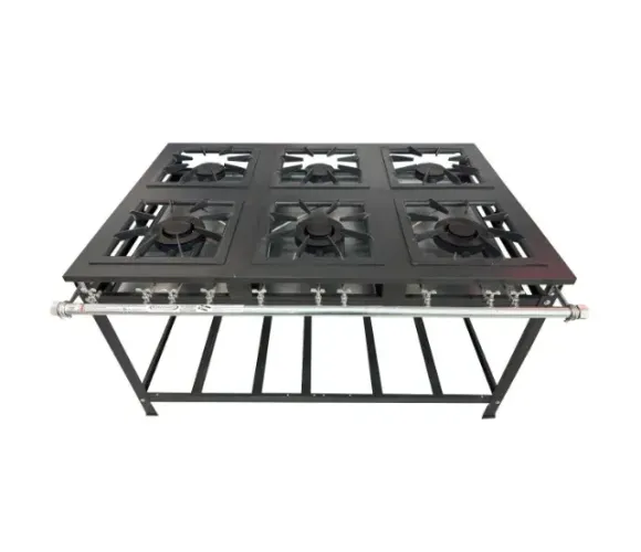 Fogão Industrial 6 Bocas 40x40 Perfil 7cm Baixa Pressão 3 QDuplo e 3QSimples