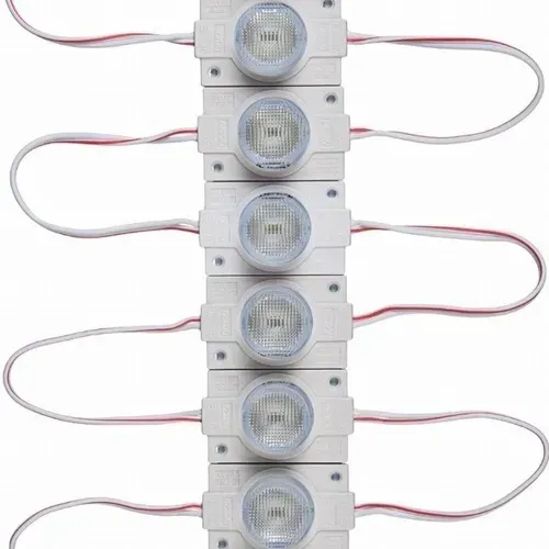 20 Módulo De Led 3w 3030 Branco Frio Lente Dc12V Ip65 Fita Adesiva + Fonte 12v