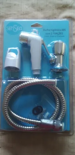 Ducha Higiênica 1,2m Branca e Cromada Metal e Plástico Marca Sensea nova.