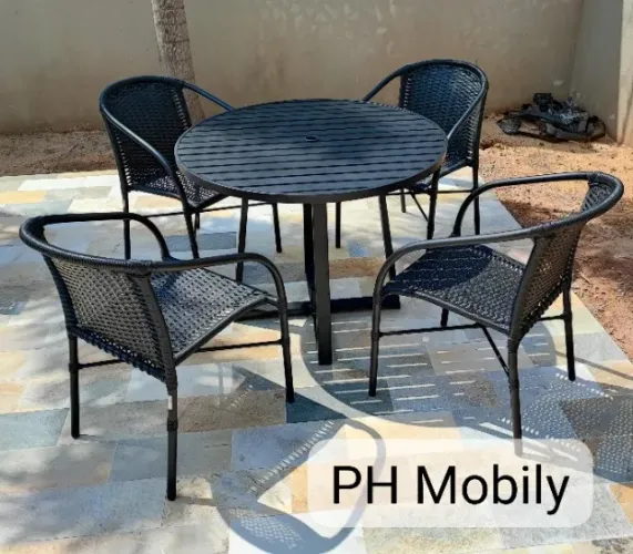JOGO DE MESA PRA PISCINA DE ALUMÍNIO COM FIBRA SINTÉTICA