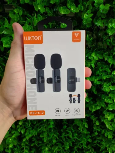 Microfone sem fio LUKTON K9-TC-2 - Ideal para lives e vlogs
