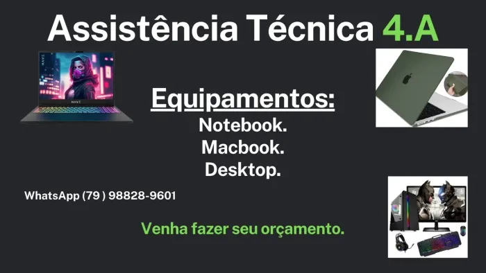 Assistência técnica 4.A Tec, diagnóstico gratuito!!!