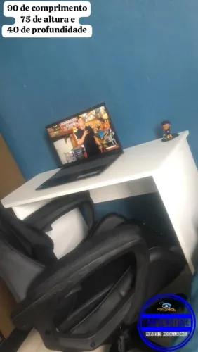 Mesa de Escritório Gamer Branca 90x75x40cm