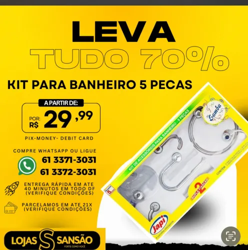 Kit para Banheiro 5 Peças Samba - Imperdível!