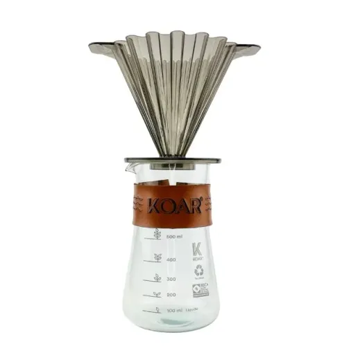 Koar Conjunto Jarra Decanter 600 ml Marron Porta Filtro Acrílico Fumê