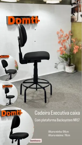 Cadeira Executiva Caixa Com plataforma Backsystem NR17-Em até 6x sem juros