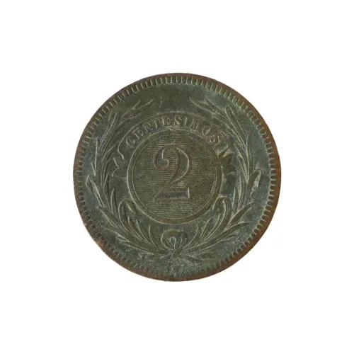 2 Centesimos 1869 MBC+ Uruguai América