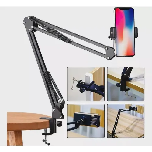 Suporte para Celular Ajustável - Braço Extensível articulado metal